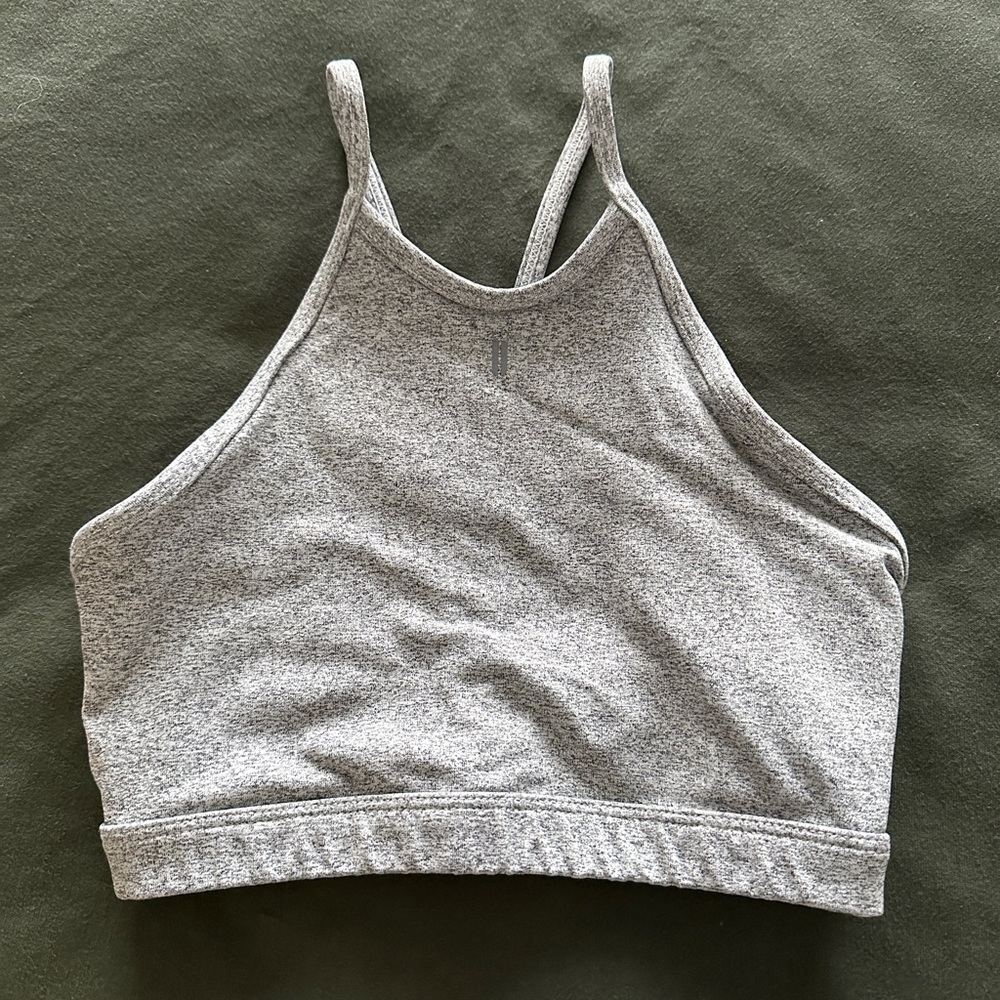NOBULL Gray High Neck Racerback Sports Bra